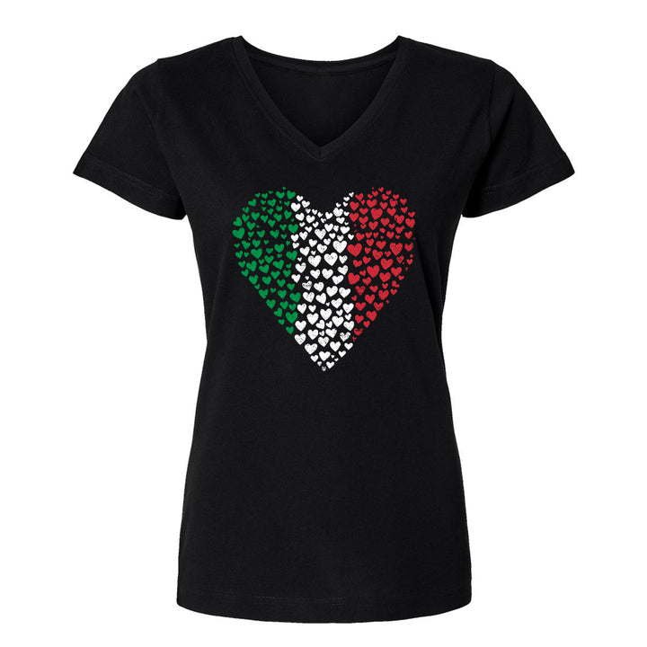 Italian Heart Womens V-Neck Tee