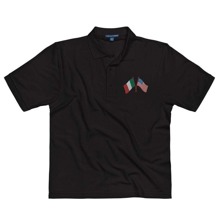 Italian American Cross Flag Embroidered Polo