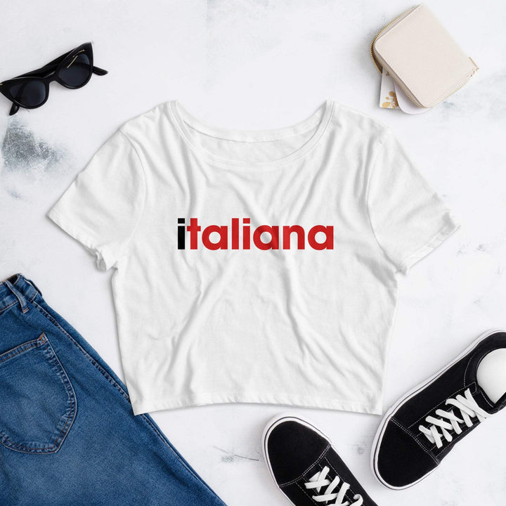 Italiana Womens Crop Tee