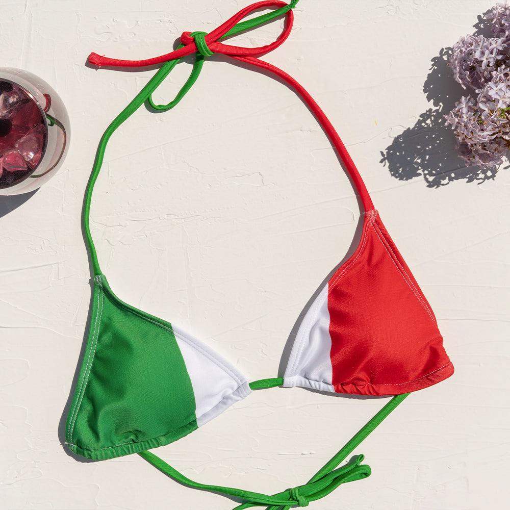 Top bikini con bandiera dell'Italia 